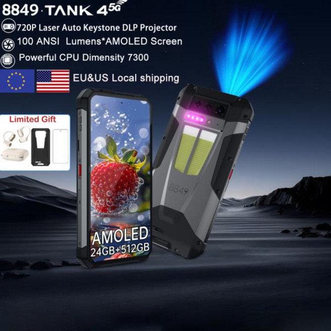 8849 탱크 4 유니허츠 5G 러기드 스마트폰 프로젝터 720P 100루멘 6.78인치 AMOLED 512GB 안드로이드14 116, 01 512GB, 01 12GB