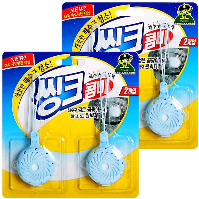 산도깨비 씽크콤비 배수구세정제, 15g, 2개