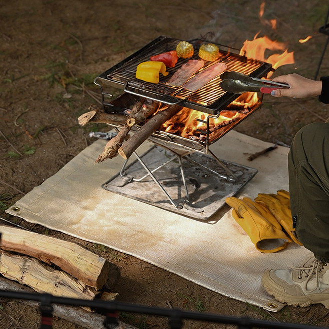 캠핑 바베큐그릴 방화매트 방염포 난로 화로대 받침대 화재방지 방화 단열패드