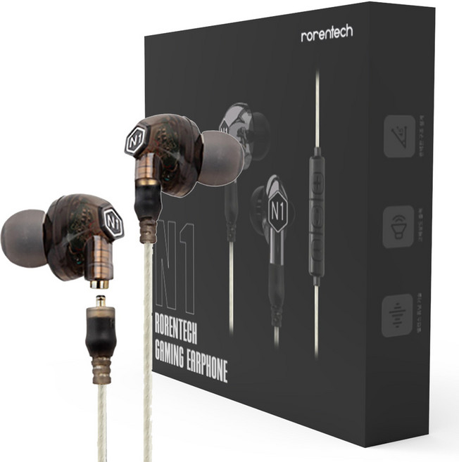 로랜텍 VJJB 프리미엄 인이어 이어폰, N1, 투명블랙