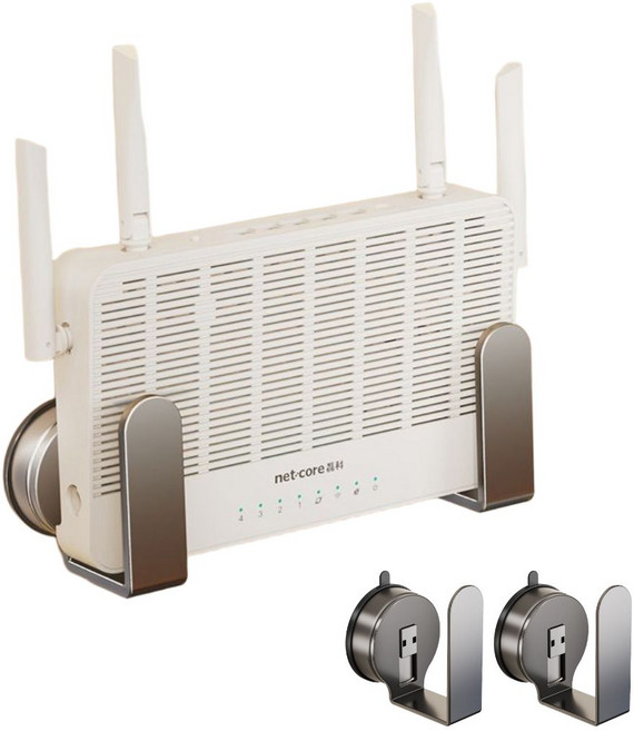 홈앤모어 다용도 무타공 공유기 셋톱박스 거치대 2p, 1세트, 스페이스 차콜