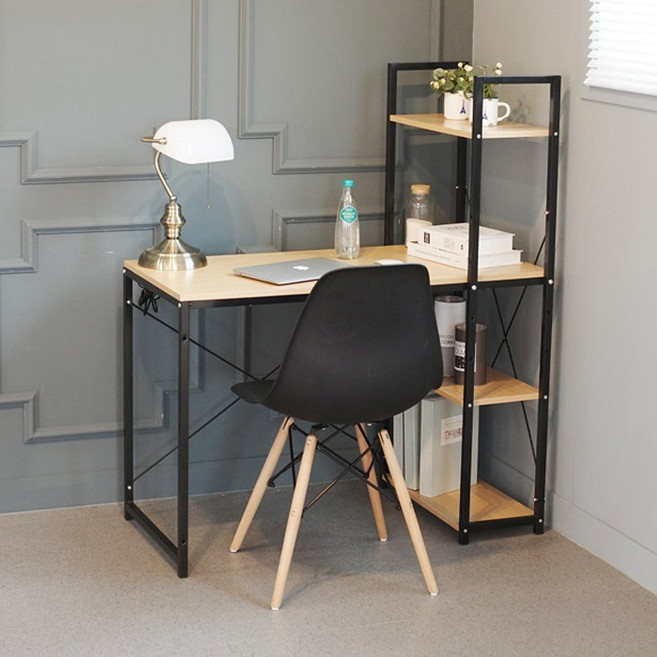이지심플 컴퓨터 책상 심플 철제 선반 100 블랙