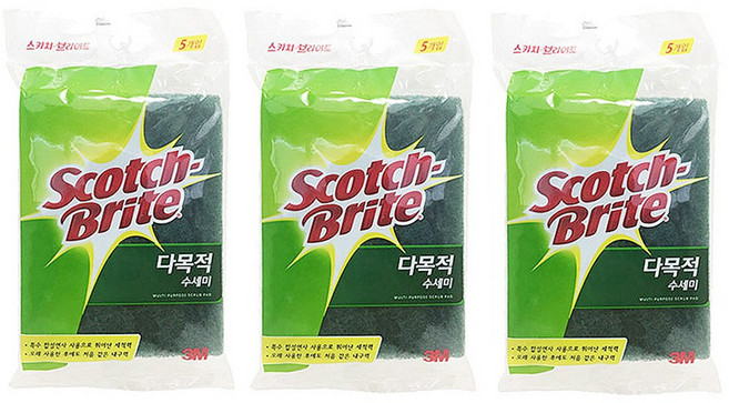 쓰리엠 다목적 수세미 소, 5개, 3개