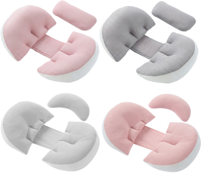 동운랩 임산부 바디필로우 텐셀 코듀로이 쿠션 베개 세트, 그레이(코듀로이)