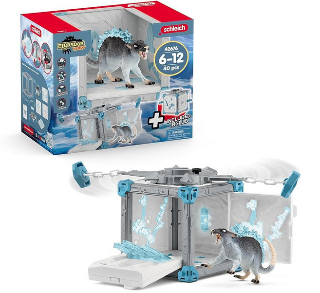 Schleich Eldrador Creatures - 40피스 얼음 전투 동굴 쥐 장난감 놀이 세트 포함 확장 가능한 요새가 있는 남아 및 여아용 겨울왕국 설치류 피규어 만, 냉동 설치류