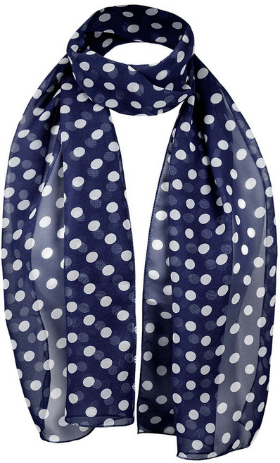 베이직센스 쉬폰스카프 물방울 땡땡이 도트패턴 봄여름 여성 스카프 레트로 - 국내제작