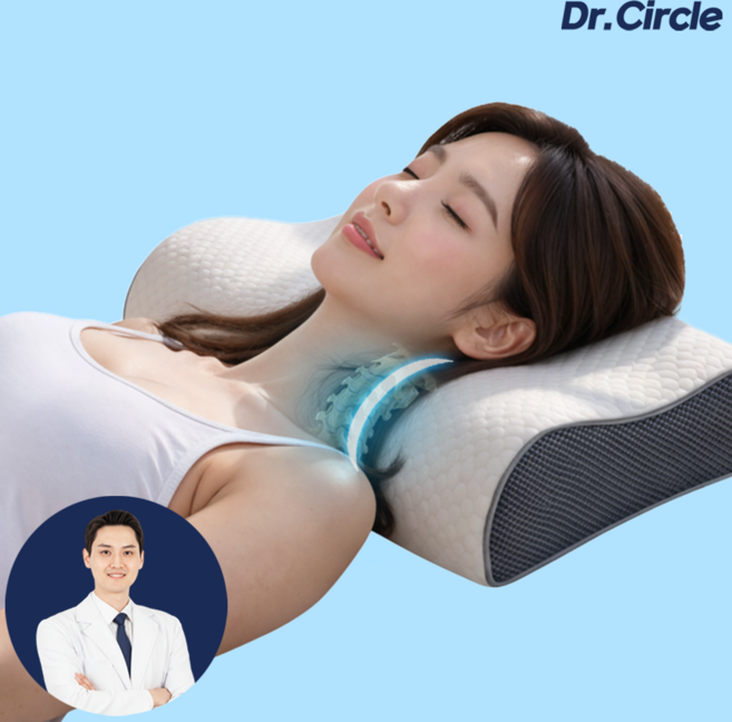 닥터써클 경추베개 메모리폼 어깨 허리 목디스크 일자목 거북목 낮은 베개 목이편한 목베개, 1개