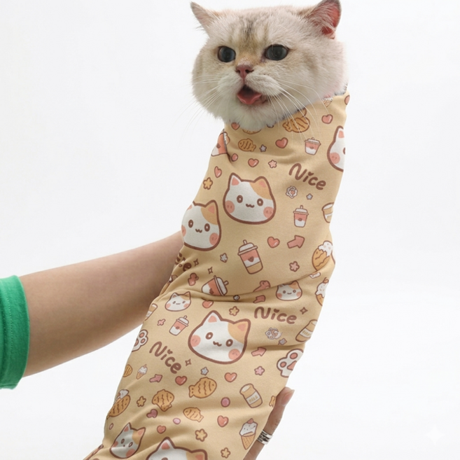 테일리 고양이 접착 요술담요 특대형 90, 블루퍼피, 1개