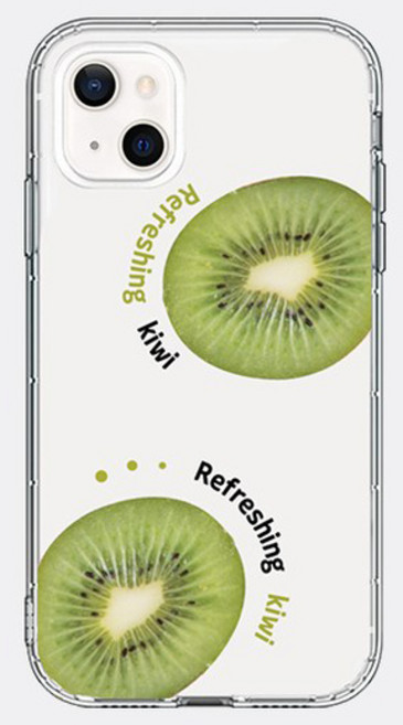 핫티몰 키위 실제 사진 일러스트 프린팅 투명 젤리 휴대폰 케이스