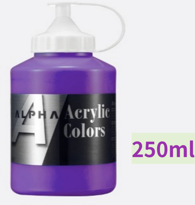 [동화오피스] 알파 아크릴물감 대용량 250ml / 형광 펄 낱색, 985 Fluorescent Violet