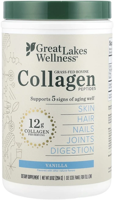 Great Lakes Wellness 목초 사육 우피 콜라겐 펩타이드 바닐라 284g(10oz), GreatLakesWellness목초사육우피콜라겐펩타이, 284g, 1개 - 쿠팡