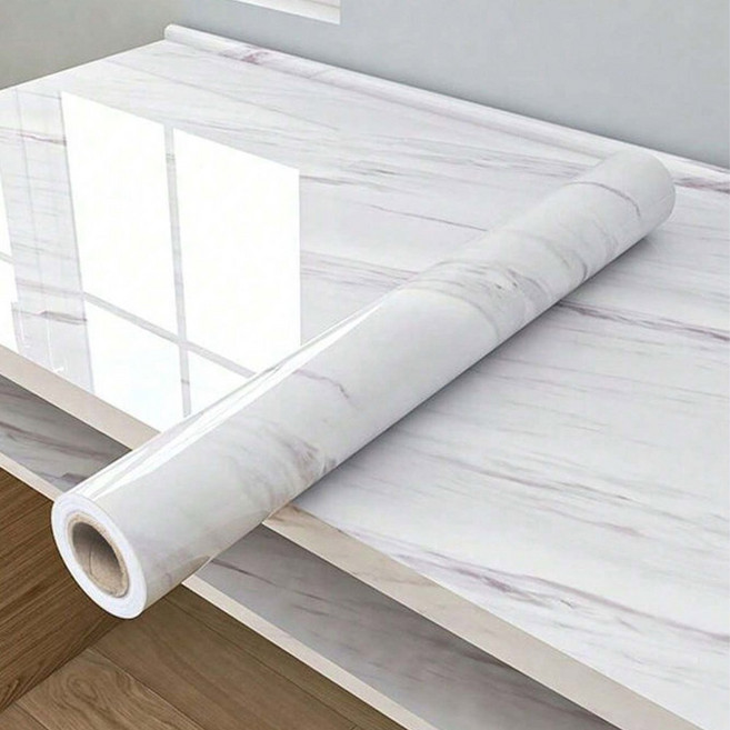 주방 캐비닛 펄 화이트 대리석 접착식 비닐 방수 벽지 붙였다 떼었다 장식 스티커, 1개, 색상: 2. JSB / 크기: H. 40X200CM
