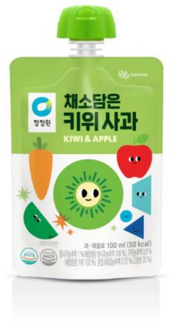 청정원 채소담은 키위사과, 80개, 100ml