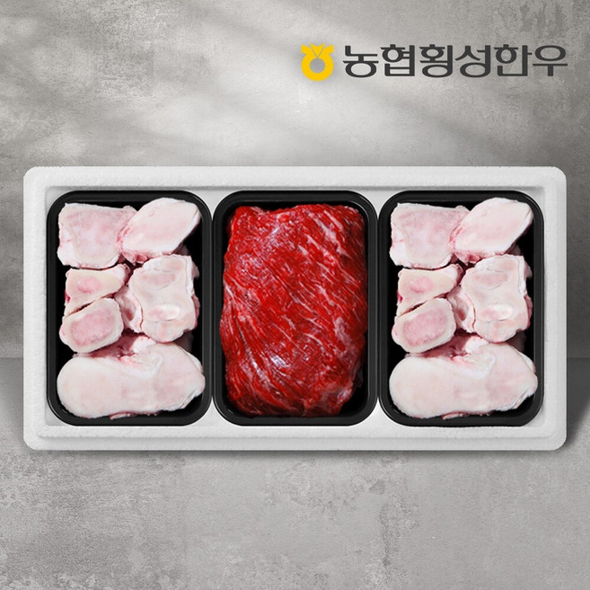 [농협횡성한우] 사골 700g x 2팩+1등급 국거리 400g, 2개