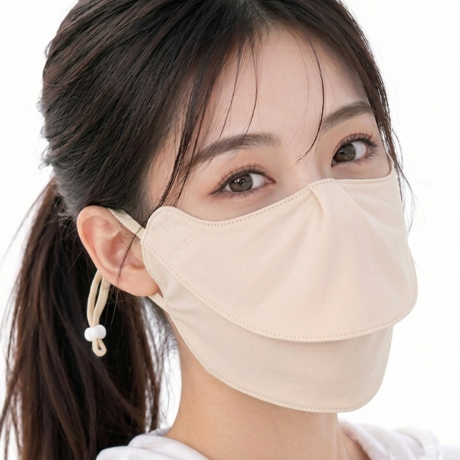 르쏘 자외선차단 숨쉬기 편한 오픈 마스크 햇빛가리개, 1개, 스킨