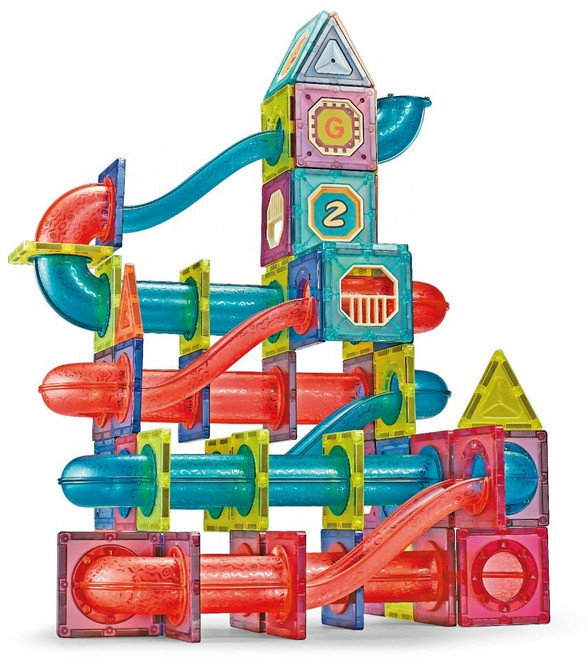 빛나는 LED 구슬 자석라이팅마블 125피스 마블런 롤러코스터, 1개, 1개