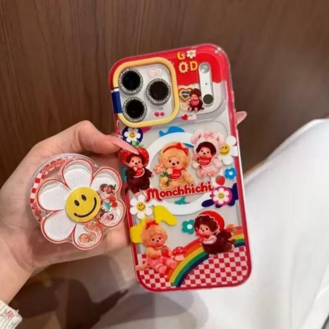 몬치치X위글위글 움직이는 쉐이커 맥세이프 마그네틱 그립 톡홀더 아이폰케이스 아이폰17