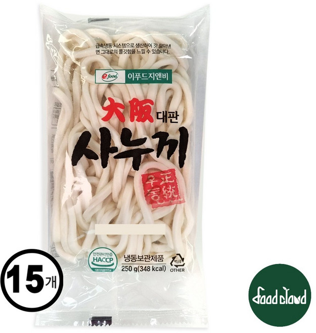 대판 사누끼 우동 개별포장, 15개, 250g