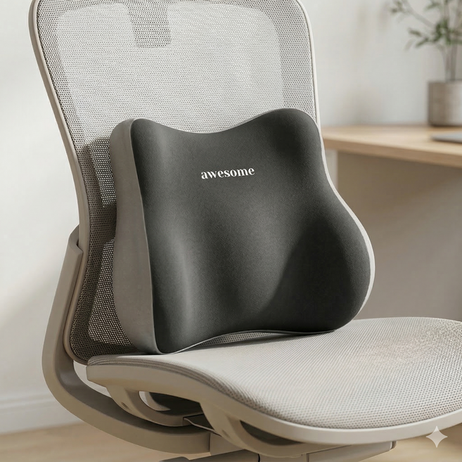 롤밴드 의자 등받이 차량용 허리 쿠션, 클래식그레이