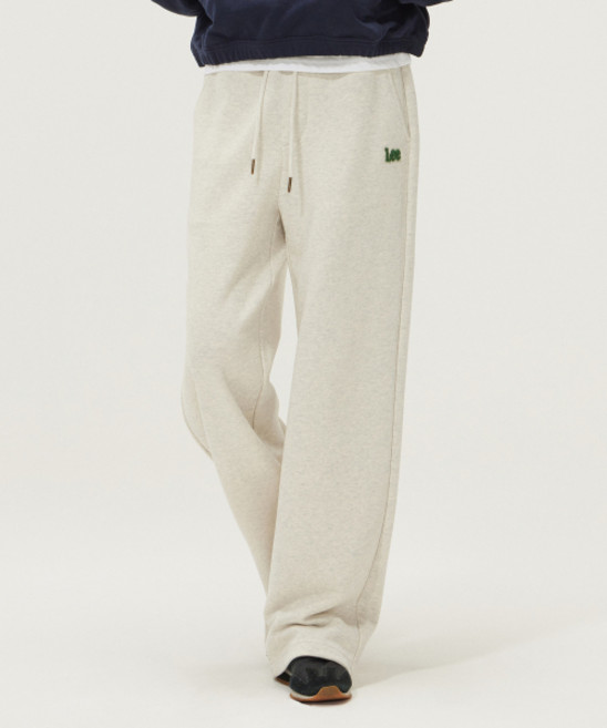 LEE 트위치 로고 와이드 스웻팬츠 오트밀