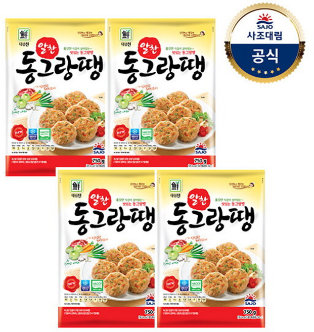 [사조대림] [대림냉동] 알찬동그랑땡 750g x4개, 4개