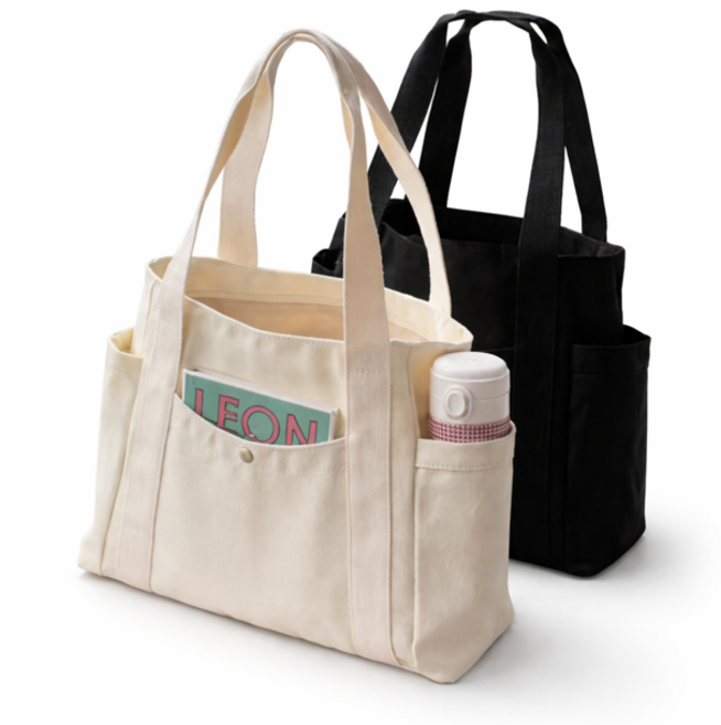 캔버스 에코백 아이패드 수납 데일리 숄더백 학생 직장인 가방