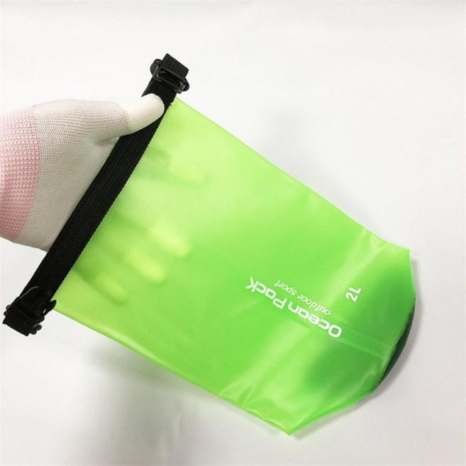 메쉬백 방수파우치 수영가방, B-그린 2L