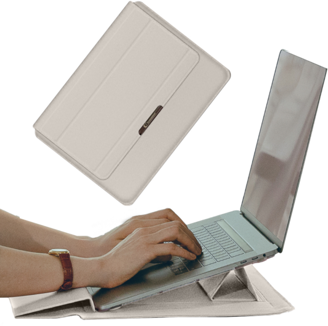 이코노미쿠스 맥북 삼성 LG그램 노트북 파우치 커버 케이스 가죽, 라이트그레이, 1개