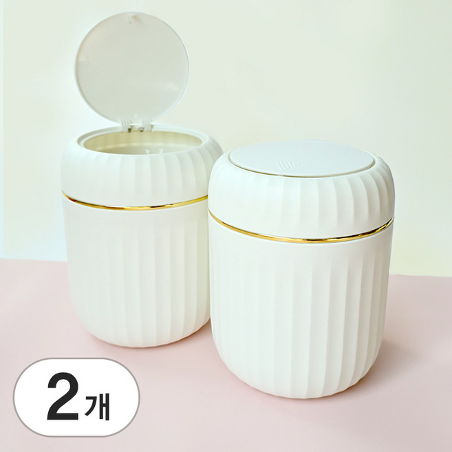 리미시아 원터치 미니 휴지통, 화이트, 2개