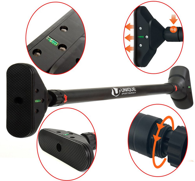 프리미엄 수평 블랙 턱걸이 운동기구 가정용 문틀 철봉