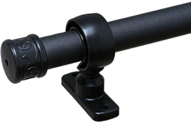 한국레일갤럭시 25mm 원형 커튼봉 커텐봉, 블랙