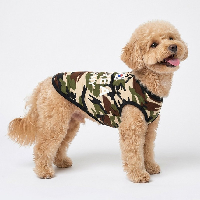 말랑마쥬 반려동물 밀리터리 로카티셔츠 코리아 아미 강아지 나시 고양이옷, 1개, 밀리터리_아미