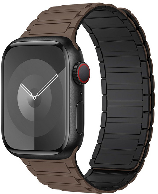 Fegwilde 애플워치 호환 마그네틱 실리콘 스포츠 스트랩 46/49/45/44/42/41/40/38mm 11 10 9 8 7 6 3 SE1/2/3 자석 울트라1/2/3 밴드, 초콜릿블랙