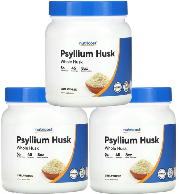 뉴트리코스트 Psyllium Husk 차전자 피 가루 227g3통 차천차피 자전차피, 227g - 쿠팡