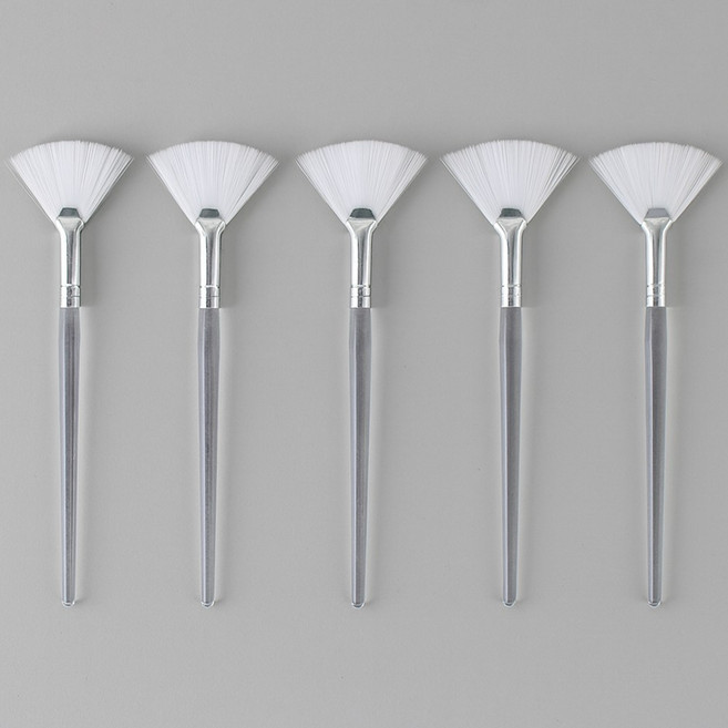 쥴레 마스크 팩붓 팩 브러쉬 모델링 필링 얼굴용 브러시, 5개, 화이트+투명