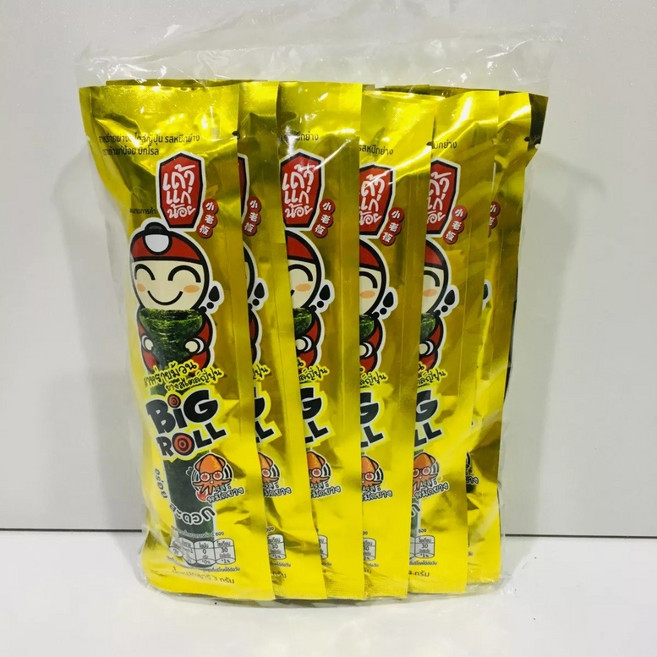태국 타오케노이 Taokaenoi 김과자 빅롤 오징어 맛, 12개