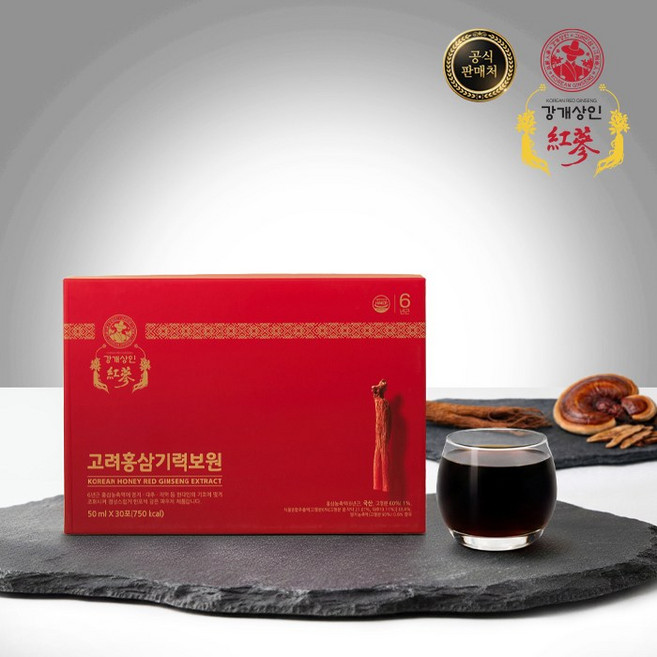 강개상인 고려홍삼기력보원(50ml x 30포) 6년근 파우치형 영지버섯 벌꿀 함유, 1, 30