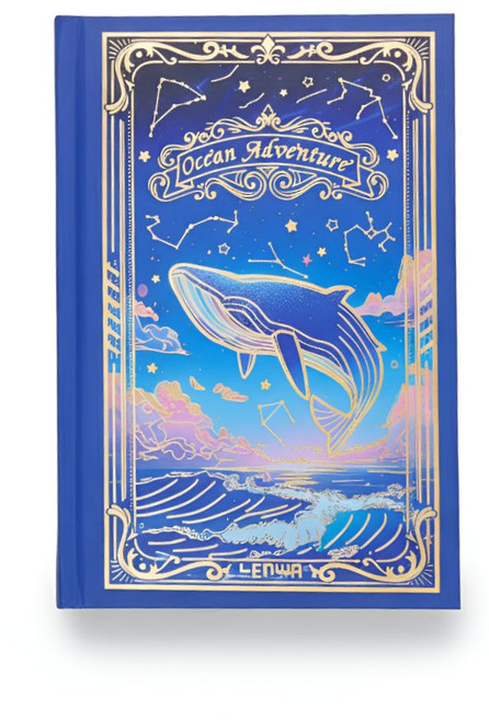 다다베 아트 하드커버 금박 노트, 1개, 고래의 유영1