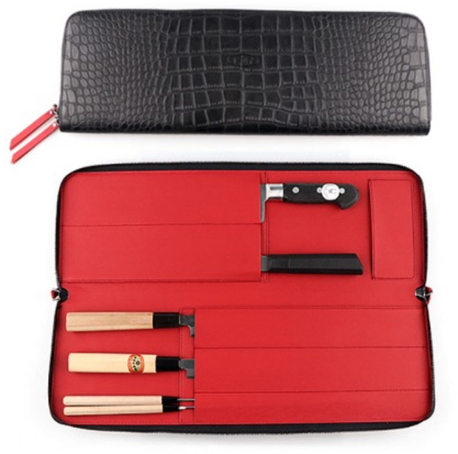 신도 제우스 인조가죽 칼가방 1단 6P 수납 클러치 스타일 22522733 칼 보관 수납 이동 요리사 조리사 실장 셰프 칼가방, 1개