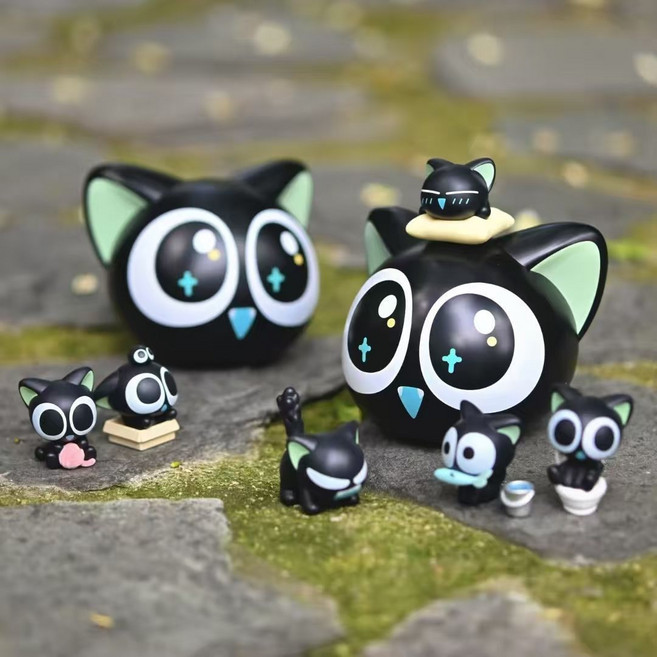 玩樂主義 羅小黑 盲盒擺件, 1個, 隨機單盒(含3個小顆粒)