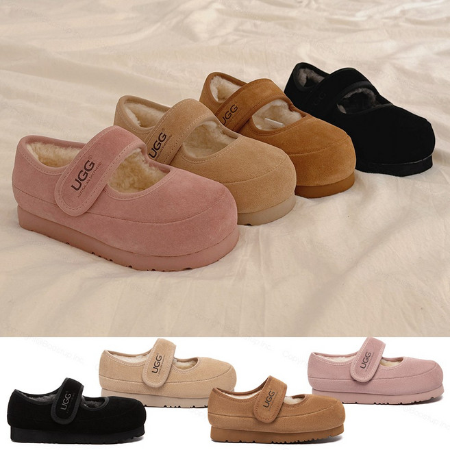 어그 호주 밀리 키즈 벨크로 통굽 메리제인 양털 로퍼 AS7037K