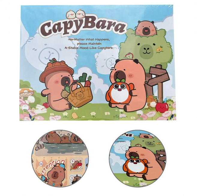 CapyBara 療癒系洞洞樂戳戳樂禮盒玩具, 1個, 卡皮巴拉洞洞樂（24洞）,1盒