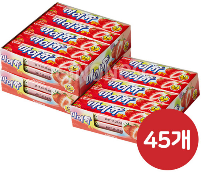 [향기좋은날] 크라운 마이쮸 딸기(15입) / 무배 사무실 간식 어린이날, 44g, 15개