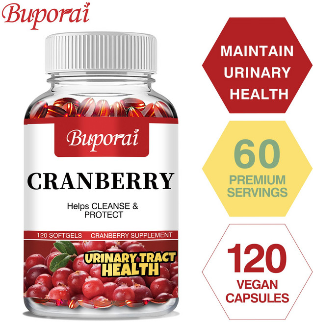 크랜베리 500mg 캡슐 - 요로 방광염 방광 신장 지원, 1개, 120정