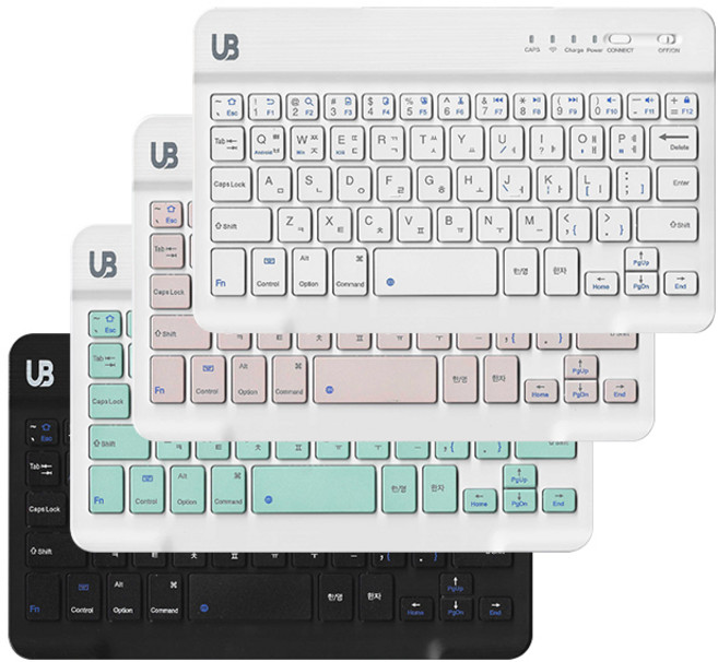 UB 슬림 블루투스 키보드 휴대용 태블릿 노트북 스마트폰 8인치, 8인치 키보드, 민트