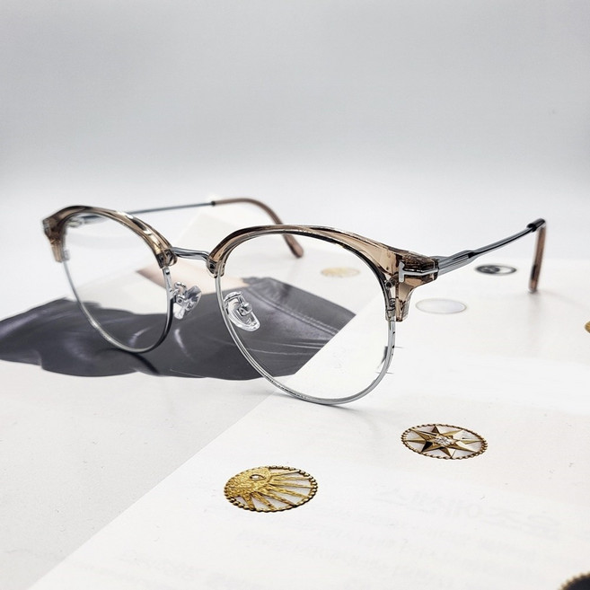 아이진스 셀럽 연예인 하금테 T디자인 원형 동글이 하금테 반뿔테 남성 여성 커플