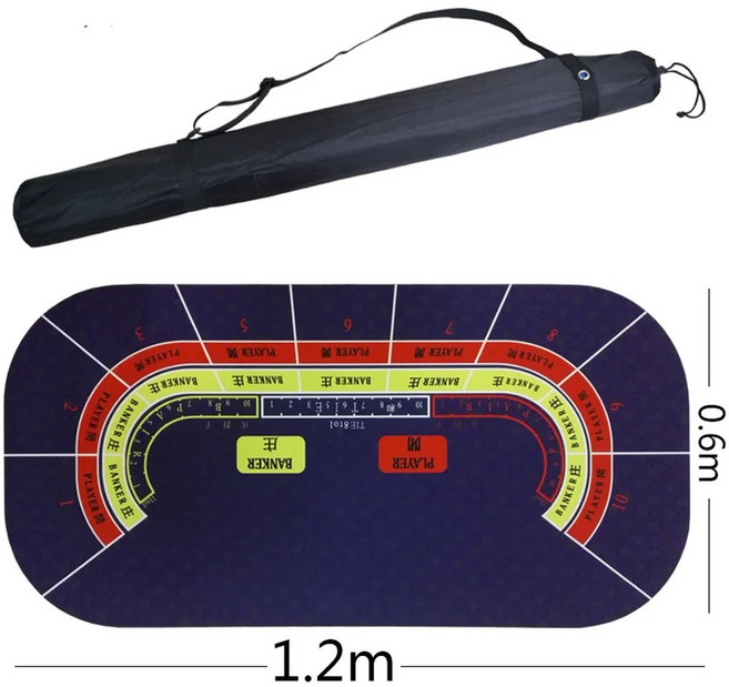 홀덤칩 게임칩 카지노칩 포커칩 Hold Em 텍사스 포커 매트 블랙 잭 바카라 주사위 내구성 고무 가정용 게임용 책상 패드 1.2 0.6m, Baccarat, 1개