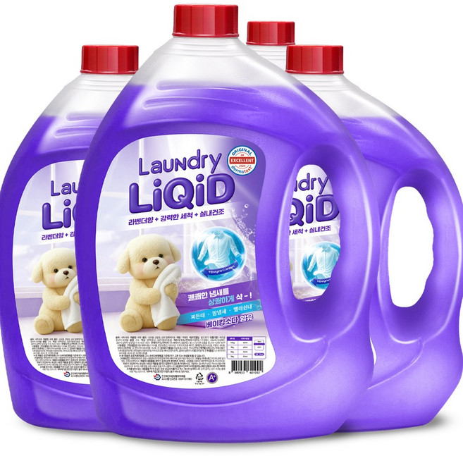 세제 리퀴드 라벤더향 [3개구매시1개더] 베이킹소다 강력한 세척력 액체 세탁세제, 1개, 2.5L
