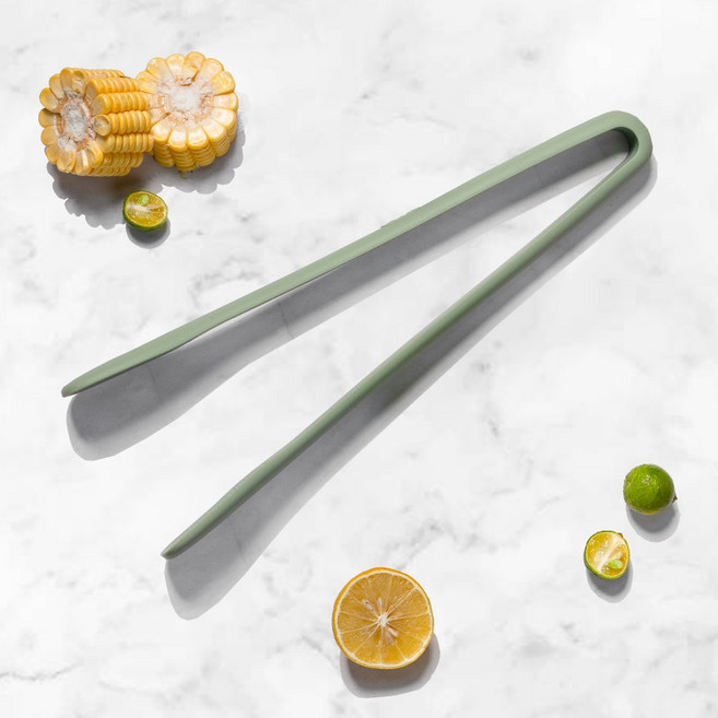 OTB HOME 鉑金矽膠 廚房料理 食物夾-荷青綠, 1個