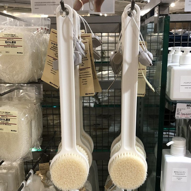 日式良品成人軟毛洗澡沐浴刷子 搓背不求人神器, 優質軟刷毛, 1只裝